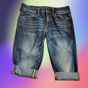 American Eagle Grung Cut Off Super Stretch JegginsJeans Embroidered Back Pocket